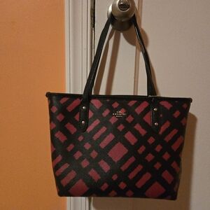 Coach Black and Red Tote Bag